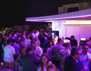 A group shot ITIC Americas attendees at the welcome party