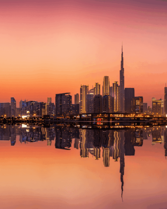 Dubai skyline evening