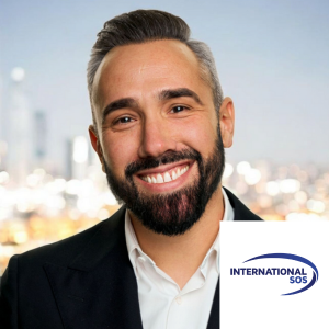 Headshot of Sebastian Bedu with company logo in the right hand corner